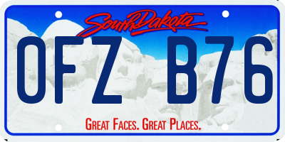 SD license plate 0FZB76