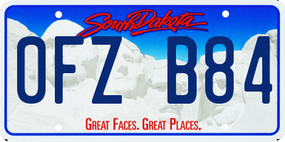 SD license plate 0FZB84