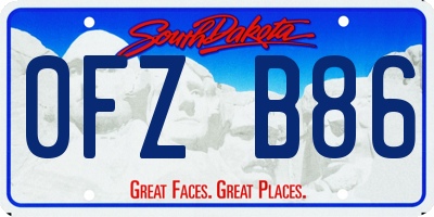 SD license plate 0FZB86