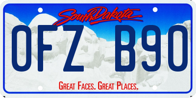 SD license plate 0FZB90