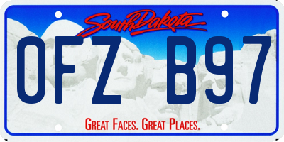 SD license plate 0FZB97