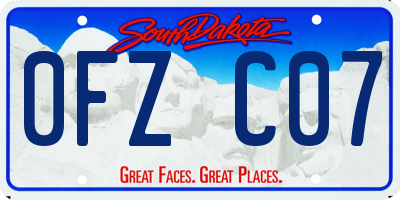 SD license plate 0FZC07