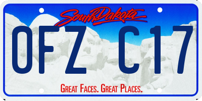 SD license plate 0FZC17
