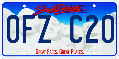 SD license plate 0FZC20