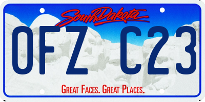 SD license plate 0FZC23