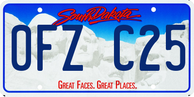 SD license plate 0FZC25