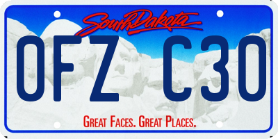 SD license plate 0FZC30