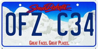 SD license plate 0FZC34