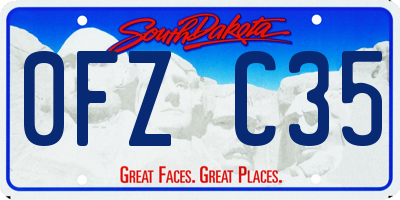 SD license plate 0FZC35
