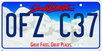 SD license plate 0FZC37