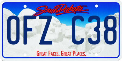 SD license plate 0FZC38