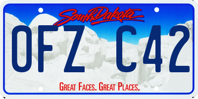 SD license plate 0FZC42