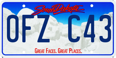 SD license plate 0FZC43