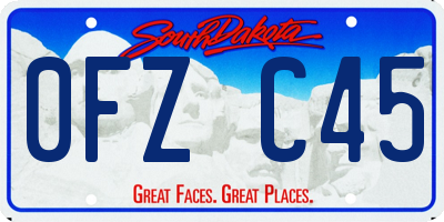 SD license plate 0FZC45