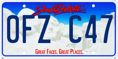 SD license plate 0FZC47