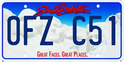 SD license plate 0FZC51