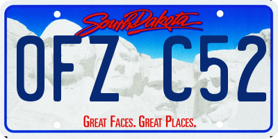 SD license plate 0FZC52