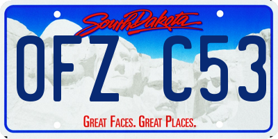 SD license plate 0FZC53