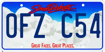 SD license plate 0FZC54