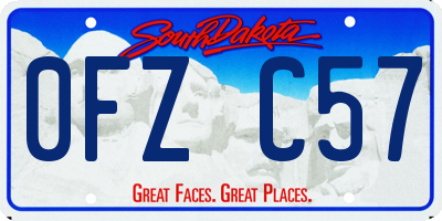 SD license plate 0FZC57