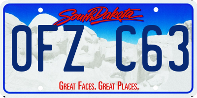SD license plate 0FZC63