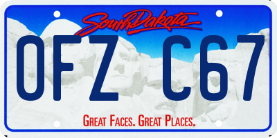 SD license plate 0FZC67