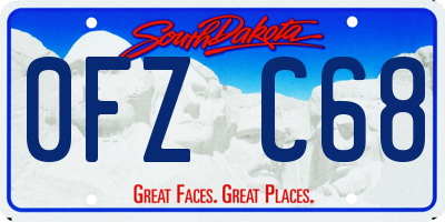 SD license plate 0FZC68