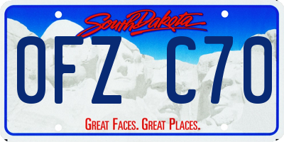 SD license plate 0FZC70