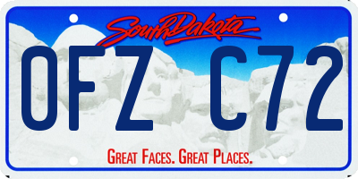 SD license plate 0FZC72