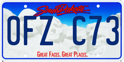 SD license plate 0FZC73