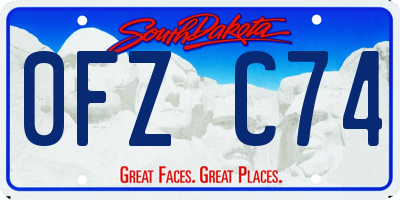 SD license plate 0FZC74