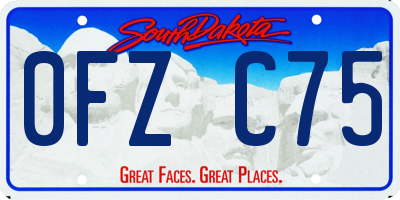 SD license plate 0FZC75