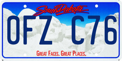 SD license plate 0FZC76