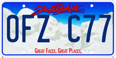 SD license plate 0FZC77