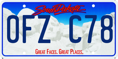 SD license plate 0FZC78
