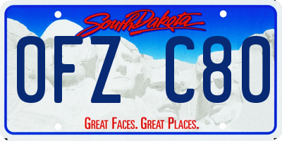 SD license plate 0FZC80