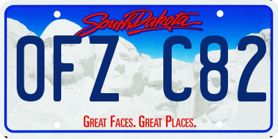 SD license plate 0FZC82