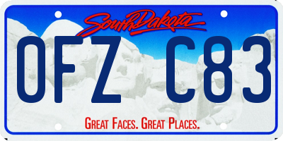 SD license plate 0FZC83