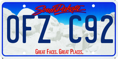 SD license plate 0FZC92