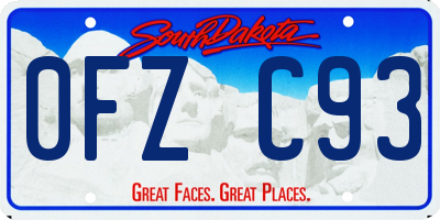 SD license plate 0FZC93