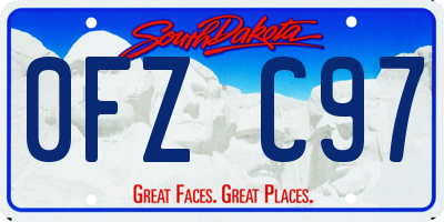 SD license plate 0FZC97