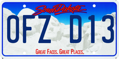 SD license plate 0FZD13
