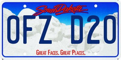 SD license plate 0FZD20