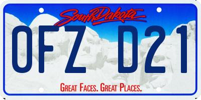SD license plate 0FZD21