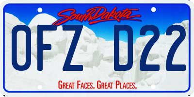 SD license plate 0FZD22