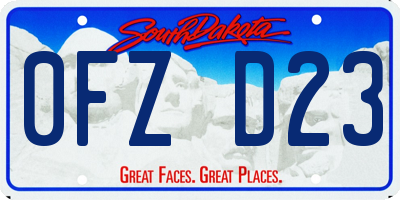 SD license plate 0FZD23