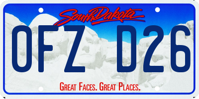 SD license plate 0FZD26