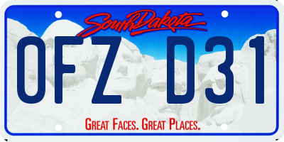 SD license plate 0FZD31