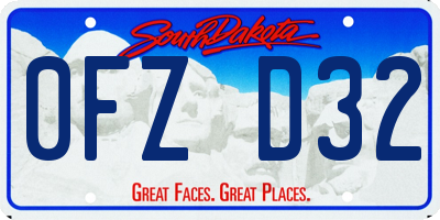 SD license plate 0FZD32