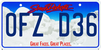 SD license plate 0FZD36